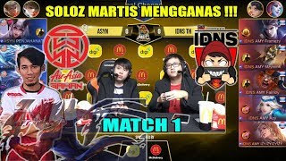 Soloz Martis Mengganas  AirAsia Saiyan vs IDNS TH Match 1 MEC 2018 MOBILE LEGENDS [upl. by Ybsorc]