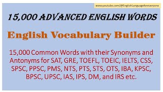 Class 001 l 15000 Advanced English Words l Vocabulary Builder I Vocabulary Booster l CSS Vocab [upl. by Airrat813]