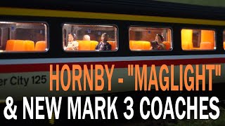 INTERCITY 125 Installing quotMaglightquot in Hornbys new Mk 3 coaches  Nighttime running session [upl. by Ipoillak]