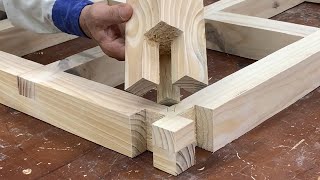 Technique Creating Extremely Sturdy Joints By Vietnamese Carpenters  How To Make Table Leg Joints [upl. by Franklin635]