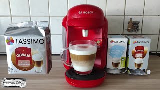 Bosch Tassimo Coffee Machine  Making a GEVALIA Latte Macchiato [upl. by Seibold835]