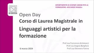 Presentazione del Corso di Laurea Magistrale in quotLinguaggi Artistici per Formazionequot [upl. by Lamberto95]