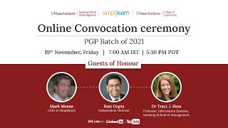 Welcome To 1st UMass  Simplilearn Online Convocation  Batch Of 2021  19th Nov 2021  Simplilearn [upl. by Crandale226]