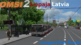 Omsi 2 Liepaja 2020 Line 13  Mercedes Benz 0405GN Longest Bus route in Omsi 2 [upl. by Bilski]