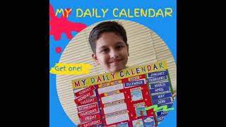 My Daily Calendar  Toddlers Prenursery Nursery Preschool calendar learning [upl. by Kannav]