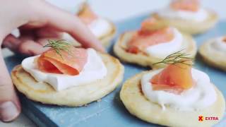 Blinis med røkelaks  EXTRA [upl. by Auqkinahs484]