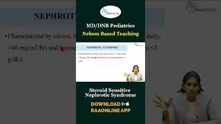 MDDNB Pediatrics  NBT  Steroid sensitive Nephrotic Syndrome  Raaonline  Shorts pediatrics [upl. by Erdnuaed]