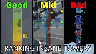 ranking ALL INSANE TOWERS from WORST TO BEST JTOH my opinion [upl. by Arihsa398]