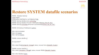 RMAN Recovery Scenario  system datafile corrupted or lost  What to do [upl. by Ilatfan]