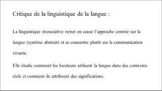 La linguistique énonciative [upl. by Herold]