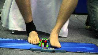 Henrik Buus Aagaard 3x3x3 with feet 4043sec  Rubiks WC2011 [upl. by Krauss]