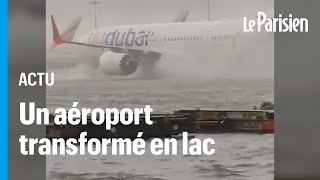 L’aéroport de Dubaï sous l’eau après une tempête « exceptionnelle » [upl. by Leunamme]