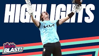 Sean Abbott Smashes 110 Off 41 Balls  Surrey v Kent  Highlights  Vitality Blast 2023 [upl. by Ogait427]