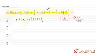 यदि PA13PB14 और PAnnB15 तो PBA  12  QUESTION BANK  MATHS  S CHAND  Doubtnu [upl. by Raouf814]
