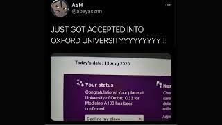 Accepted to Oxford [upl. by Ariaec]