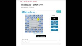 Solve Daily Numbrix 9 Puzzle 262024 ASMR [upl. by Agemo]