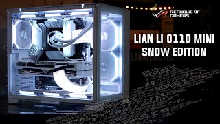 Lian Li 011 Dynamic Mini Snow Edition X ASUS ROG White Build Log [upl. by Koziarz]