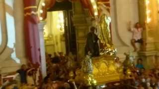 St Cajetan Statue Almost Falls 11082013 [upl. by Darnok]