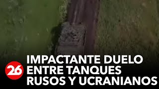 GUERRA RUSIAUCRANIA  Duelo entre tanques rusos y ucranianos a menos de 10 metros de distancia [upl. by Esinyl]