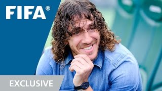 Puyol watches Puyol at the World Cup [upl. by Hartzel]