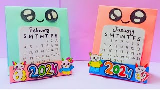 How to make New year 2024 Desk calendar  Handmade desk calendar [upl. by Copp]