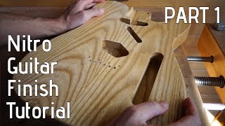 Nitro Guitar Finish Tutorial  Part 1 Preparation amp Grain Filler [upl. by Gherardi410]