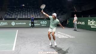 On the practice court with the elegant Lorenzo Musetti ATP n°23  Davis Cup Finals 2022 [upl. by Virg]