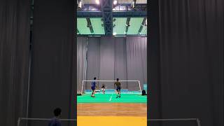 Powerful Smash picking up from Head Light Badminton Racket doubles badminton game 🏸♥️ [upl. by Anabal211]