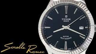 TUDOR Style 38 mm Date Automatic Nero Indici Bracciale Acciaio [upl. by Franchot]