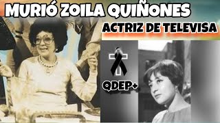 Último Minuto Muere Zoila Quiñones QDEP Actriz y Comediante de Televisa [upl. by Brigette]