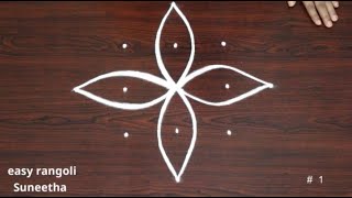 Simple color rangoli amp kolam designs easy and small  Navarathri muggulu for daily use [upl. by Yelraf]