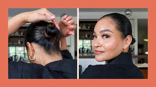 How To Do a Sleek Bun in 5 Minutes  Sleek Bun Tutorial [upl. by Ttam]