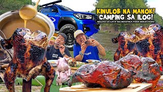 Kinulob na MANOK sa Camp quotLiteral na NILUTO sa LATA para maging LECHONquot  Camping sa Porac [upl. by Morly563]