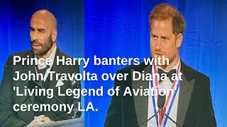 Prince Harry jokingly called out John Travolta over Diana at LA awards [upl. by Kentigera]