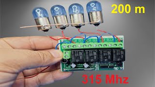 4 KANAL 315 Mhz KABLOSUZ UZAKTAN KUMANDA  315 Mhz ALICI VE VERİCİ işbirliği [upl. by Dempstor]