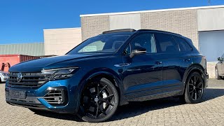 Volkswagen NEW Touareg R 2022 in 4K 462hp 22 inch Estoril MeloeBlue Walk around amp detail inside [upl. by Aig]