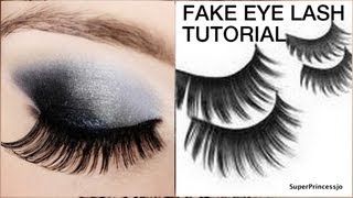 HOW TO WEAR FALSE FAKE EYELASHES [upl. by Yhotmit819]