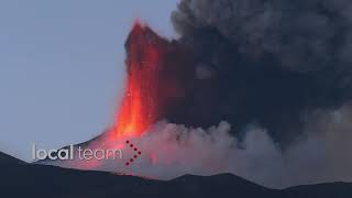 Etna nuova eruzione  fase intensa al tramonto [upl. by Allenad439]