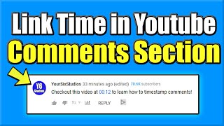 How to leave Timestamp in Youtube Comment Section Link Time In Youtube Comment [upl. by Anotal138]