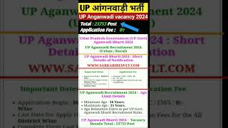 UP Anganwadi Vacancy 2024  UP Anganwadi Recruitment 2024 [upl. by Adnawyt]