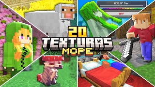 TOP 20 TEXTURAS DE 2024 PARA MINECRAFT PE BEDROCK [upl. by Anemix714]