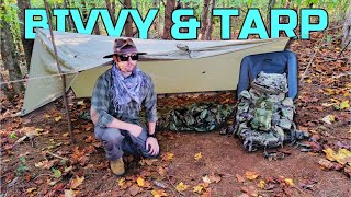 First Cold Bivvy amp Tarp Camp of The Year  Fall Is Here 2023 [upl. by Mady332]