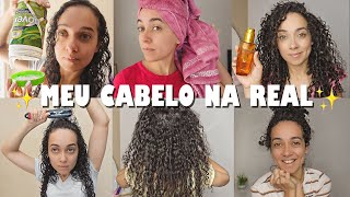 UMA SEMANA DO MEU CABELO CACHEADO  Transição capilar queda capilar cor natural do meu cabelo [upl. by Toshiko]