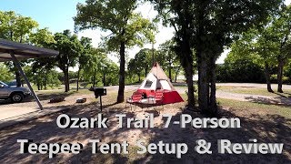 Ozark Trail 7Person Teepee Tent Setup amp Review [upl. by Umberto]