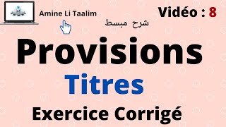 Provision Sur les Titres TP et TVP Exercice corrigé [upl. by Mathilda]