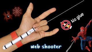 How to make SpiderMan web shooter without using glue  SpiderMan Web Shooter with paper craft [upl. by Aufa]