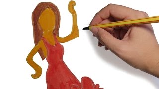 COMO DIBUJAR EMOJIS Flamenca dancer del whatsapp paso a paso [upl. by Kendre500]