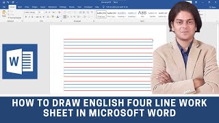 How to draw English four line worksheet in Microsoft word [upl. by Alym]