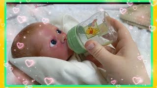 Changing amp Feeding Silicone Baby Doll  Super Realistic Silicone Toy Doll [upl. by Alaet855]