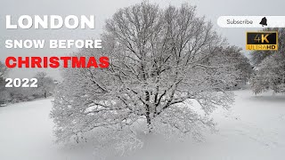 Snow in London just before Christmas 2022 Views amp Walks 4k [upl. by Petigny115]